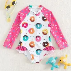 ベビーラッシュガード一体型ワンピース水着 スイムウェア 18-24M90サイズ位