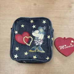 ミニーと星柄デニムポーチ