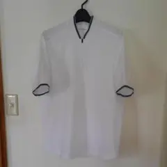 ライン入りリブカラーメンズポロシャツ