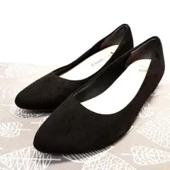 【美品】 CHARKIES　フラットシューズ　ブラック　フォーマル