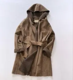 美品 ADOLFO DOMINGUE フェイクムートンロングコート サイズ40