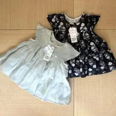 未使用! プティマイン 楊柳チュニック　2枚セット100サイズ