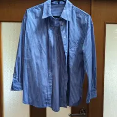 GU 青と白のストライプシャツ M