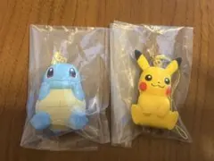 ポケモン ぺたんこマスコット　ピカチュウ ゼニガメ　2個セットのサムネイル