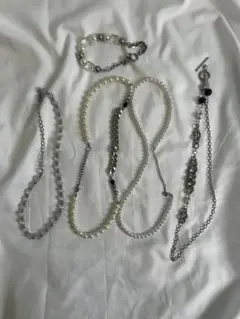 パールネックレス、ブレスレットセット