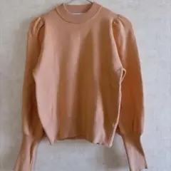 ZARA パフスリーブ ニット 長袖 ピンクベージュ S