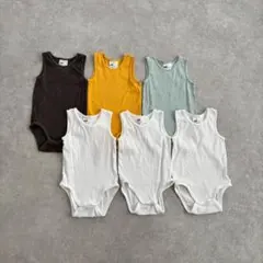 H&M コットンノースリーブボディスーツ 6枚セット