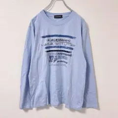 ユーピーレノマ 長袖Tシャツ M 水色 ロゴプリント 綿100％ カットソーのサムネイル