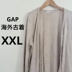 GAP リブ編み　カーディガン XXL ベージュ　長袖　海外古着