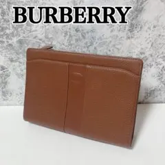 【美品】バーバリー セカンドバッグ クラッチバッグ ノバチェック 茶色