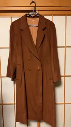 90s 一点物 ブラウン ヴィンテージコート 古着　カシミヤ100%