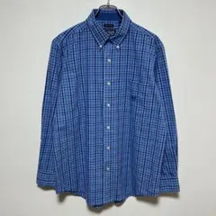 CHAPS チャップス チェックシャツ 長袖 ボタンダウン ブルー メンズ Mのサムネイル