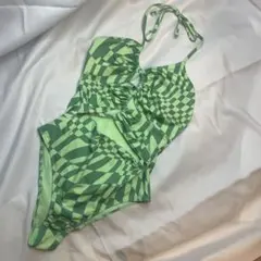 レディース♡ZARA♡ カットアウトチェッカーボードワンピース水着♡Lサイズ♡