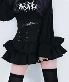 Hauls ハウスダストコラボ レースアップフリルスカート