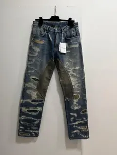 GIVENCHYジバンシイ モールスキン ダメージデニムパンツ 34インディゴのサムネイル