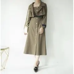 REDYAZEL ショートジャケット＆タイトロングワンピースセット ブラウン M