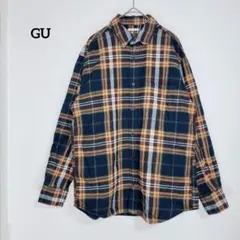 GU フランネル リラックスフィット シャツ S 長袖 チェック4 ユニセックス