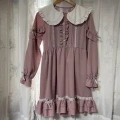 ‪‪Ｍサイズ ‬ピンク フリル襟 ワンピース‪‪❤︎‬