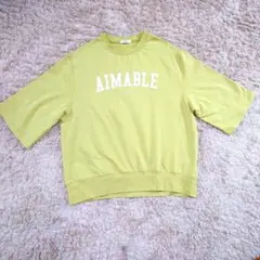 a.v.v AIMABLE ロゴ 半袖カットソー イエローのサムネイル