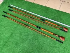 江戸和竿［竿辰］中通 強/弱 手バネ ハカマ 3本継 4m ボラ /仕舞約130