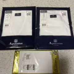 Aquascutum ホワイト長袖U首シャツとズボン下 申又セット L