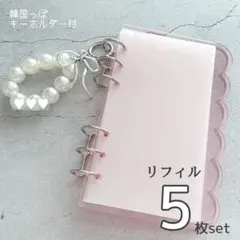 クリアバインダー ピンク 透明 もこもこ 韓国っぽ キーホルダー リフィル 貯金