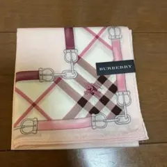 BURBERRY ピンク チェック柄 ハンカチ　新品未使用