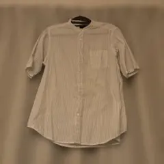 【美品】UNITED ARROWS バンドカラー シャツ 半袖 XL