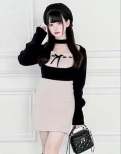 BunnyLis】ニットトップス×ニットキャミワンピース 2点セット - メルカリ