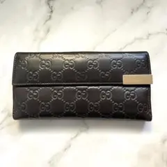 GUCCI グッチ グッチシマ GGメタルロゴプレート　長財布　0109-③