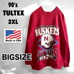 90s USA製 TULTEX ネブラスカ大学 全米連覇V記念スウェット 2XL