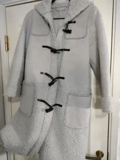 美品✦MilaOwenミラオーウェン　エコファーダッフルコート　S　ライトグレー