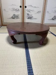 唐家具 中国 骨董 座卓 鳳凰 彫刻 アンティーク 直径91cm - メルカリ