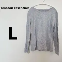 amazon essentials グレー長袖Tシャツ 【L】トップス シンプル