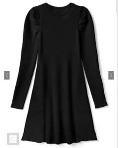 【水通しのみ未着用】GRLフレアニットミニワンピース[rut399] ブラック