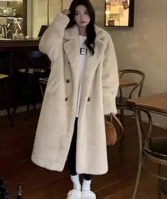 ダブルブレスト ファーコート F - メルカリ