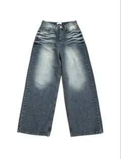 chikashitsu+ vintage wash straight denim