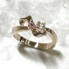 243 スワロフスキー クロスリボンリング カラー変更 ネーム刻印 ピンキー対応