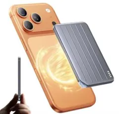 モバイルバッテリー　MagSafe マグネット　ワイヤレス充電　超薄型　小型