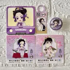 鬼滅の刃 胡蝶しのぶ 栗花落カナヲ コラボコースター 缶バッジ ５点セット