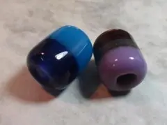 ◇手作り◇トンボ玉円柱形穴大き目玉２個セット出品１２番