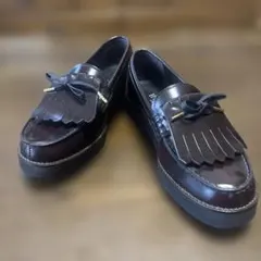 HARUTA ハルタ 厚底 キルトタッセルローファー23.5cm 茶色 日本製