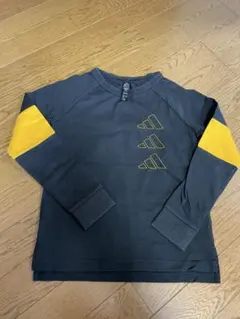 adidas 長袖カットソー 120cm ネイビー/イエロー