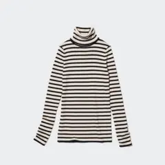 【UNIQLO】美品　エクストラファインメリノ リブタートルネックセーター Mのサムネイル