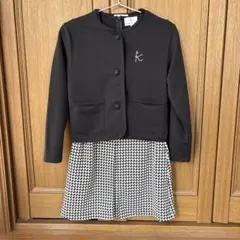 組曲 フォーマルセット 130〜 140黒と白チェック