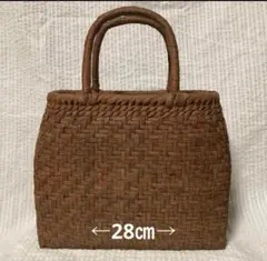 新品 長野産 極細3ミリ一番 柿渋2本飛び網代編み 山葡萄籠バッグ