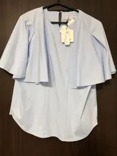 新品未使用✨ADORE ブラウス ボウタイ ギャザー リネン混 ブルー 38