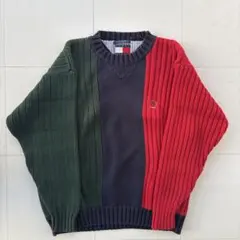希少 90s tommy hilfiger ニット マルチカラー bboy