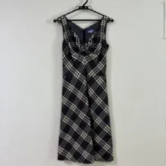 《美品》バーバリーブルーレーベル　ノースリーブひざ丈ワンピース チェック柄