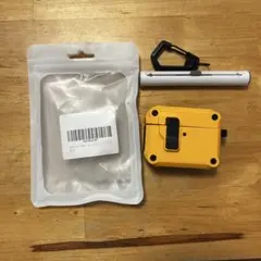 AirPods Pro3 ケース イエロー カラビナ付き